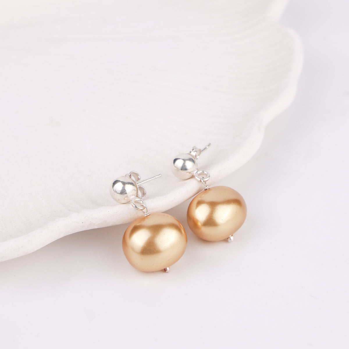 Golden Pearl Earrings (Project Handmade)