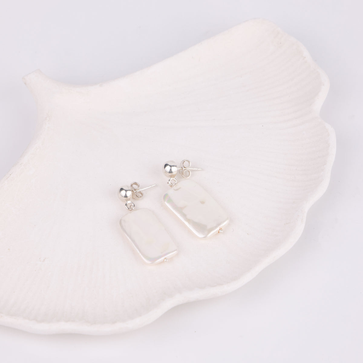 Rectangular Freshwater Pearl Earrings (Project Handmade)