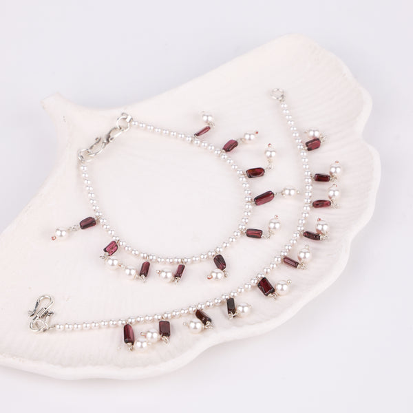 Pearls and Garnet Silver Vel (Project Handmade)