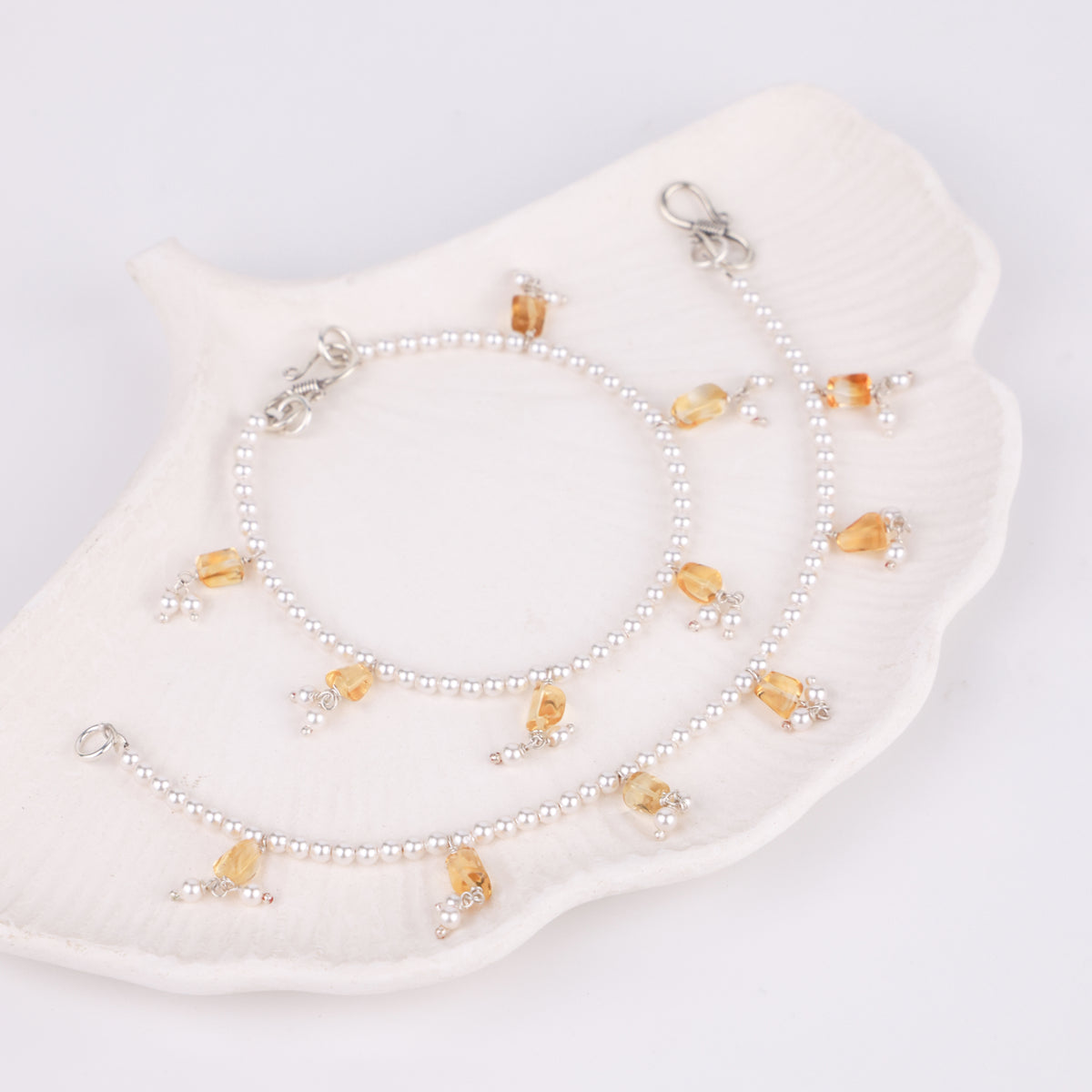 Pearls and Citrine Silver Vel (Project Handmade)