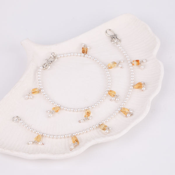 Pearls and Citrine Silver Vel (Project Handmade)
