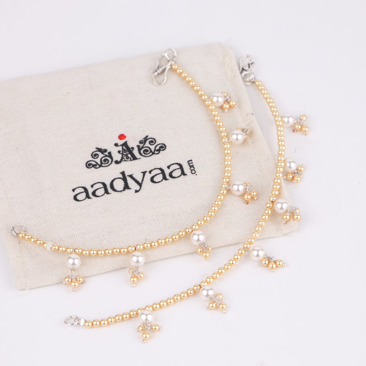 Golden and White Pearl Silver Vel (Project Handmade)