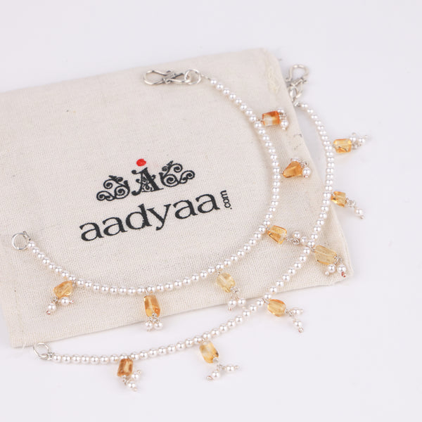 Pearls and Citrine Silver Vel (Project Handmade)