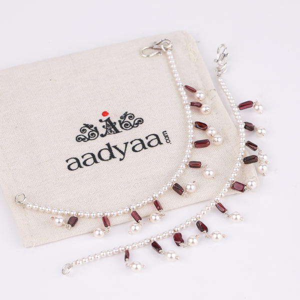 Pearls and Garnet Silver Vel (Project Handmade)