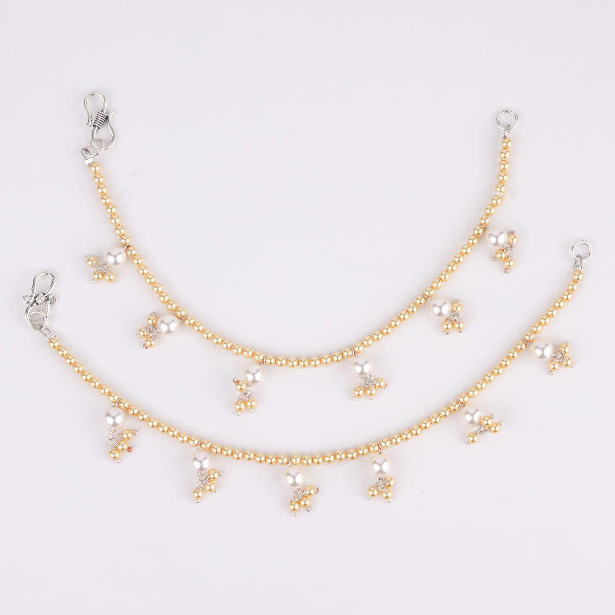 Golden and White Pearl Silver Vel (Project Handmade)