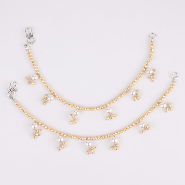 Golden and White Pearl Silver Vel (Project Handmade)