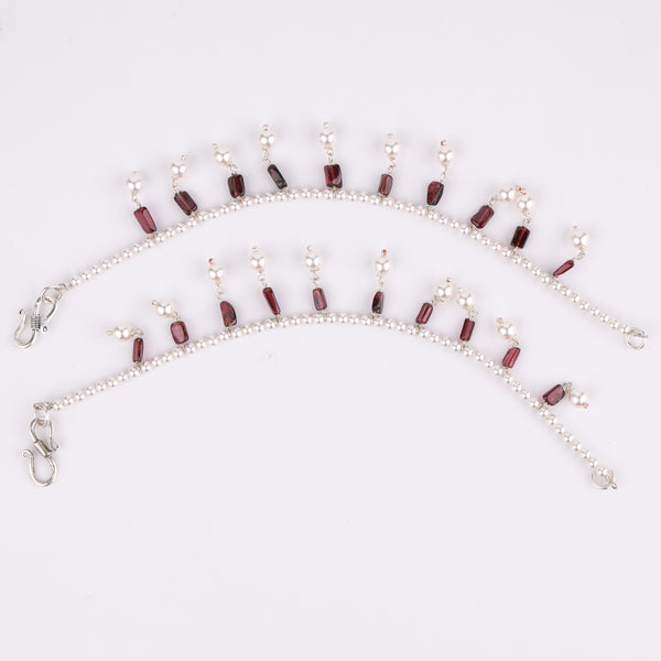 Pearls and Garnet Silver Vel (Project Handmade)