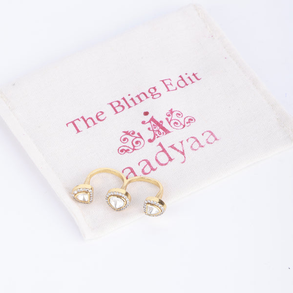 22K Gold Plated Fashion Two Finger Ring