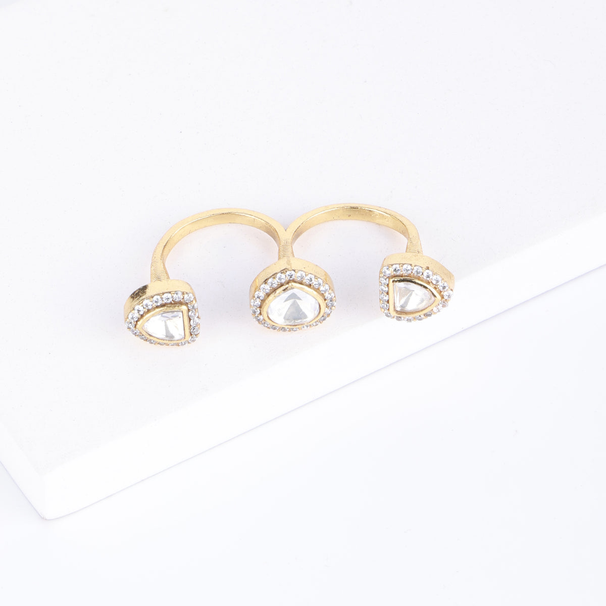 22K Gold Plated Fashion Two Finger Ring