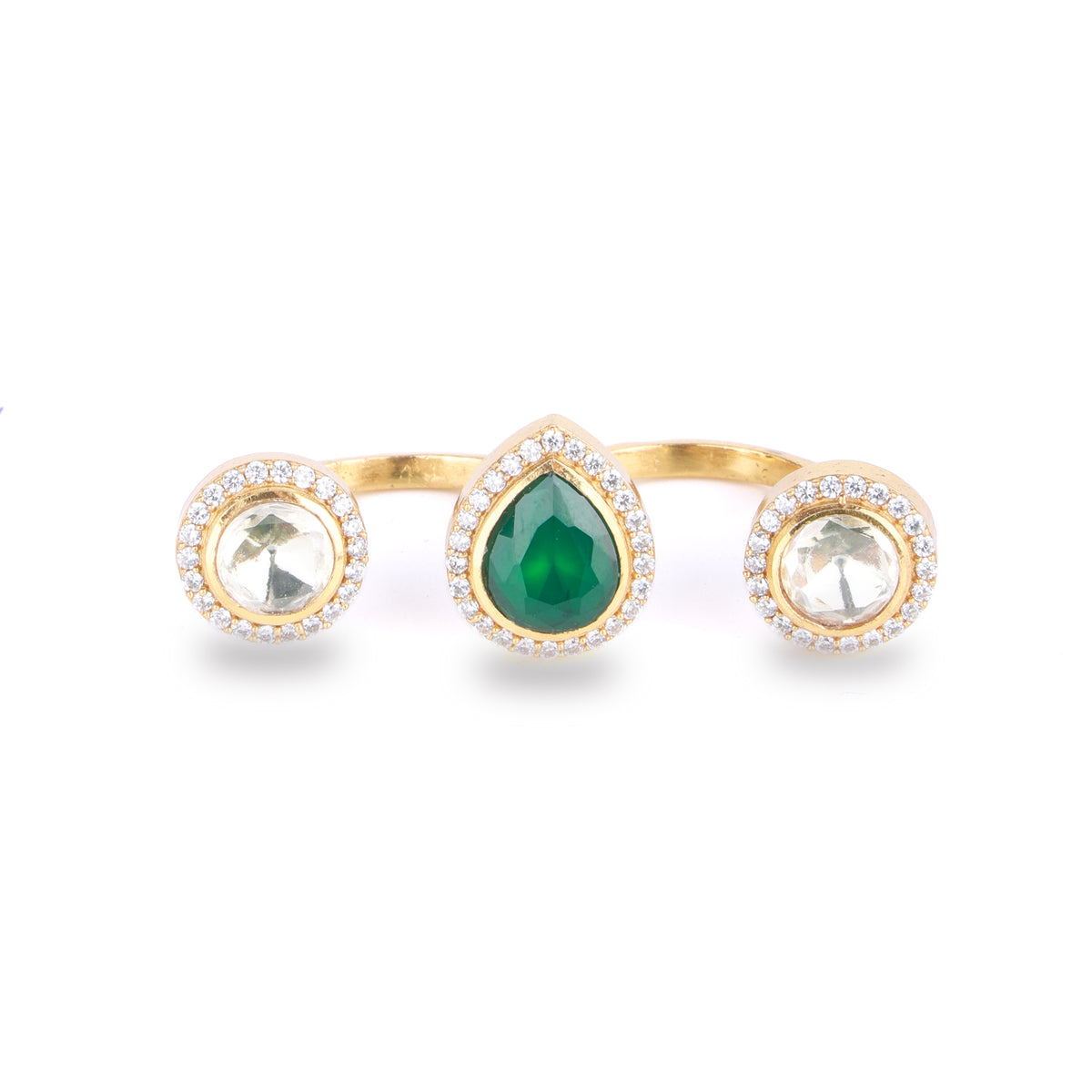 22K Gold Plated Fashion Two Finger Ring