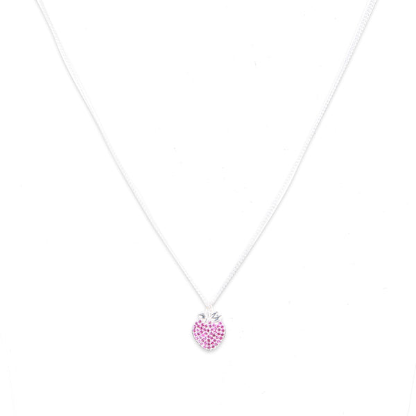 Strawberry CZ Fruit-Charm Necklace