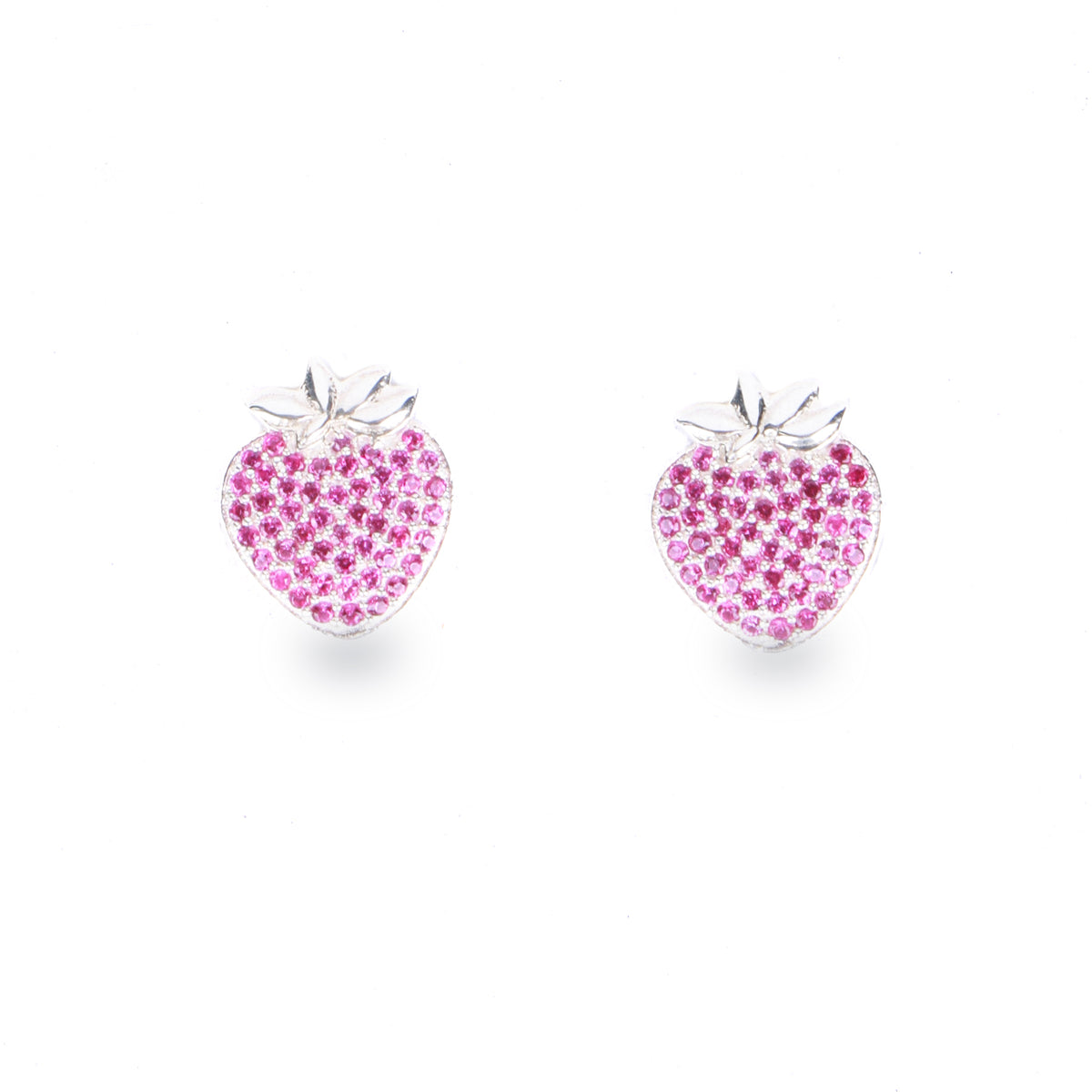 Strawberry CZ Fruit Earrings