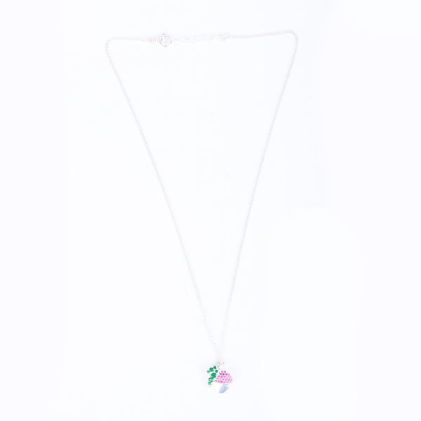 Lychee CZ Fruit-Charm Necklace