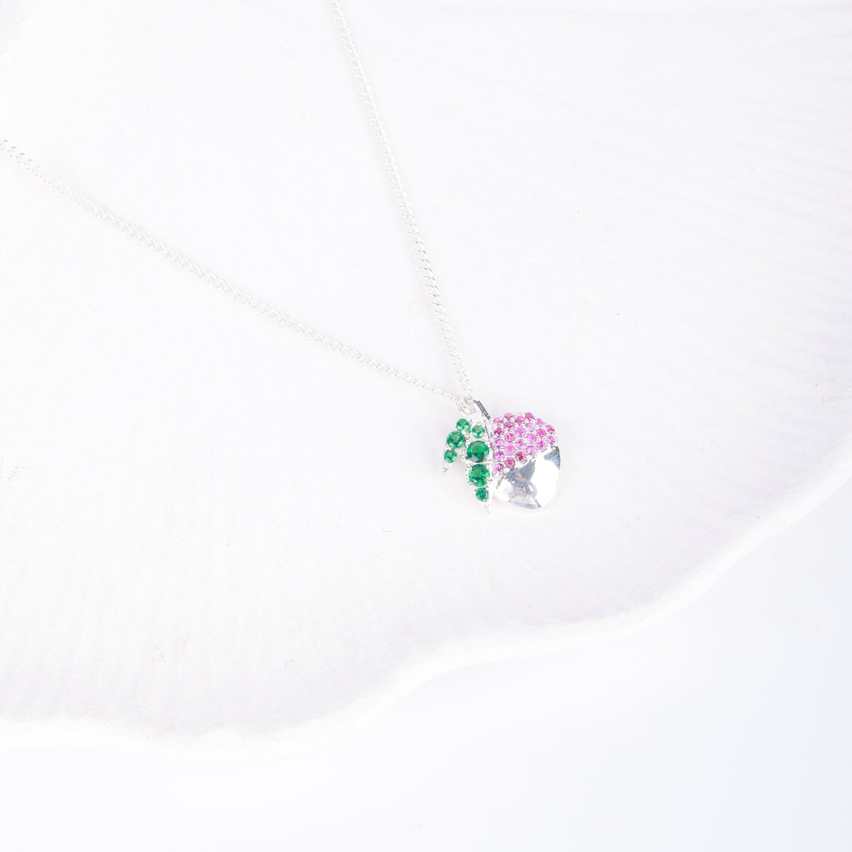 Lychee CZ Fruit-Charm Necklace