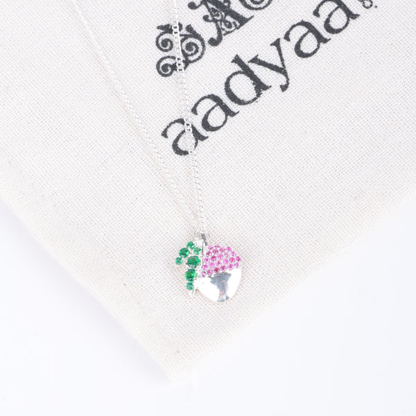 Lychee CZ Fruit-Charm Necklace