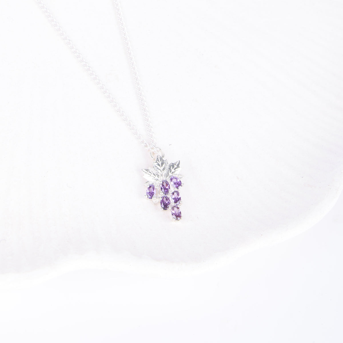 Grape CZ Fruit-Charm Necklace