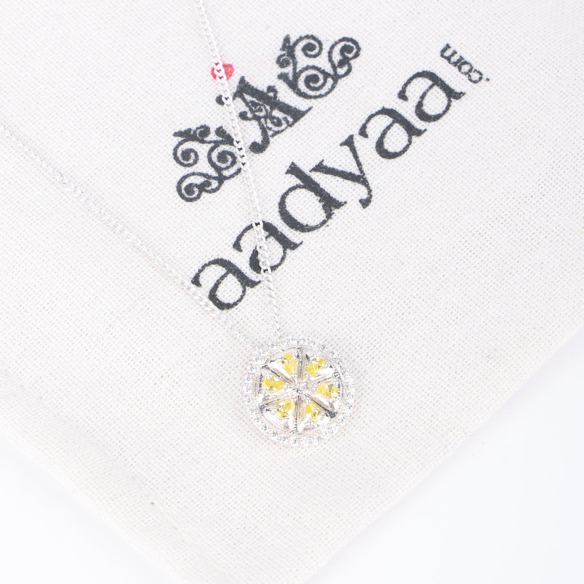 Lemon CZ Fruit-Charm Necklace