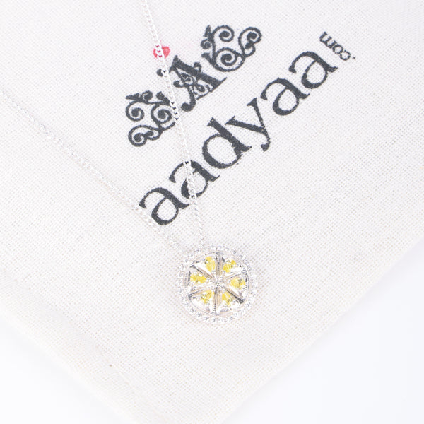 Lemon CZ Fruit-Charm Necklace