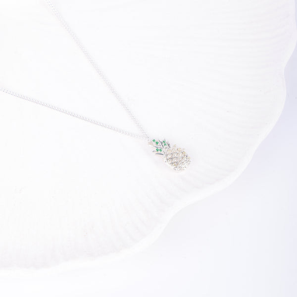 Pineapple CZ Fruit-Charm Necklace