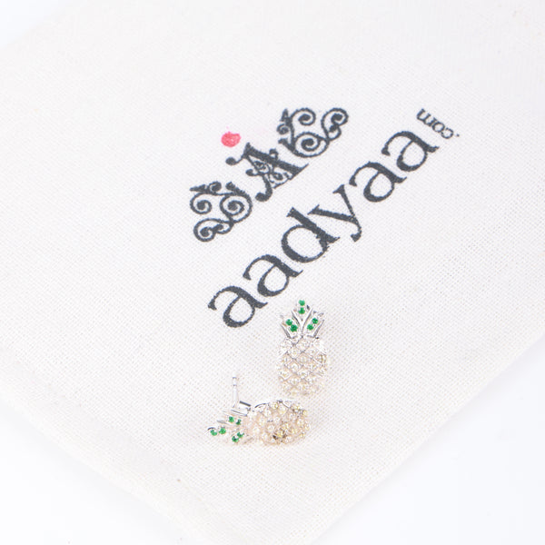 Pineapple CZ Fruit Earrings