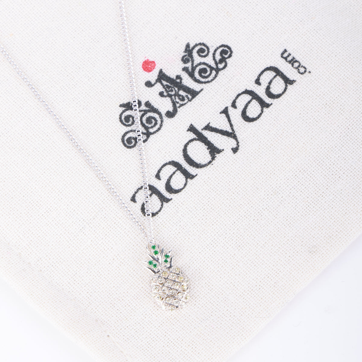 Pineapple CZ Fruit-Charm Necklace