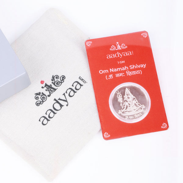 Om Namah Shivay Silver Coin (1 gm) | 99.9 Silver