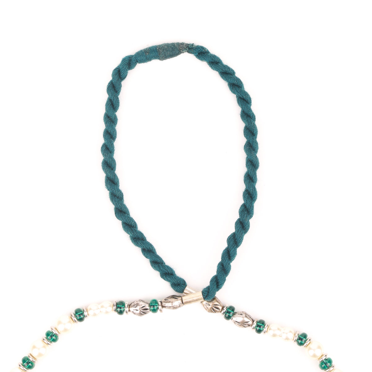 Long Necklace with Glass Bead & Pearls