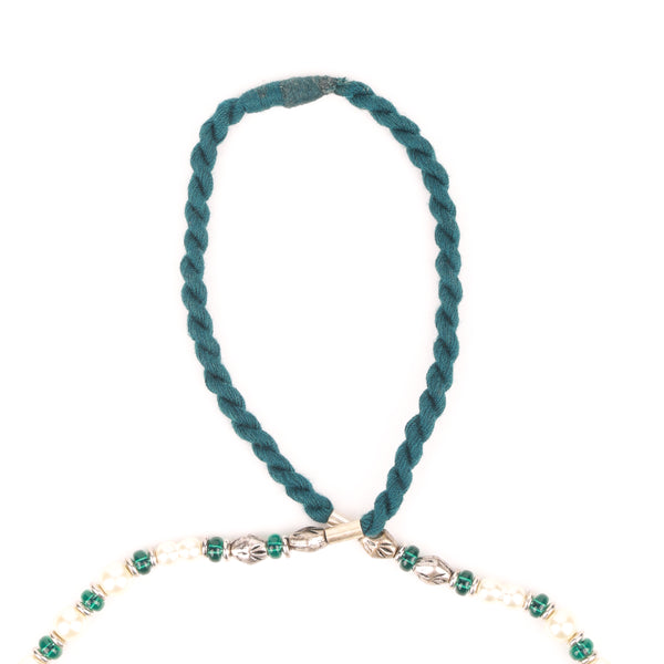 Long Necklace with Glass Bead & Pearls