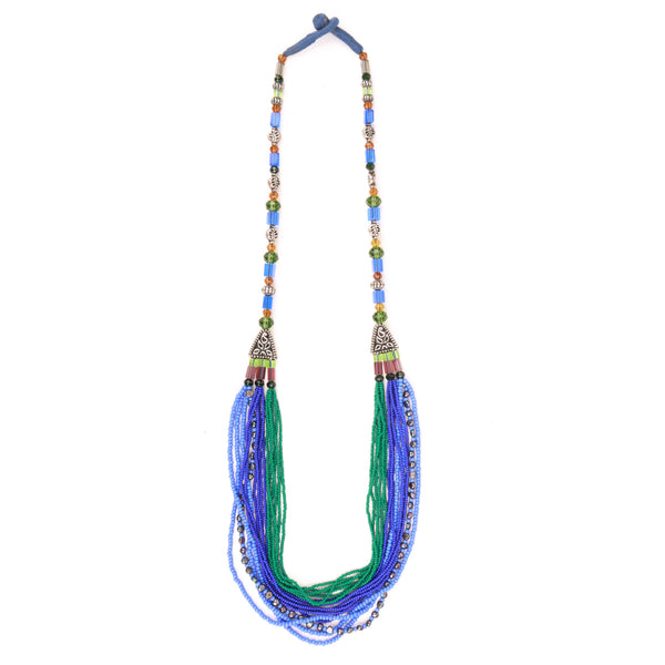 Glass Bead Layered Necklace