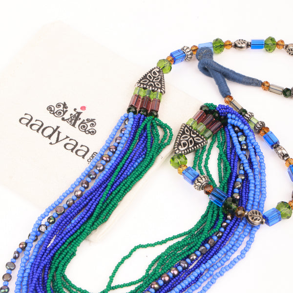 Glass Bead Layered Necklace