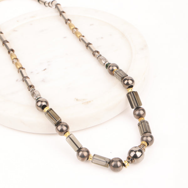 Glass Bead & Pipe Necklace