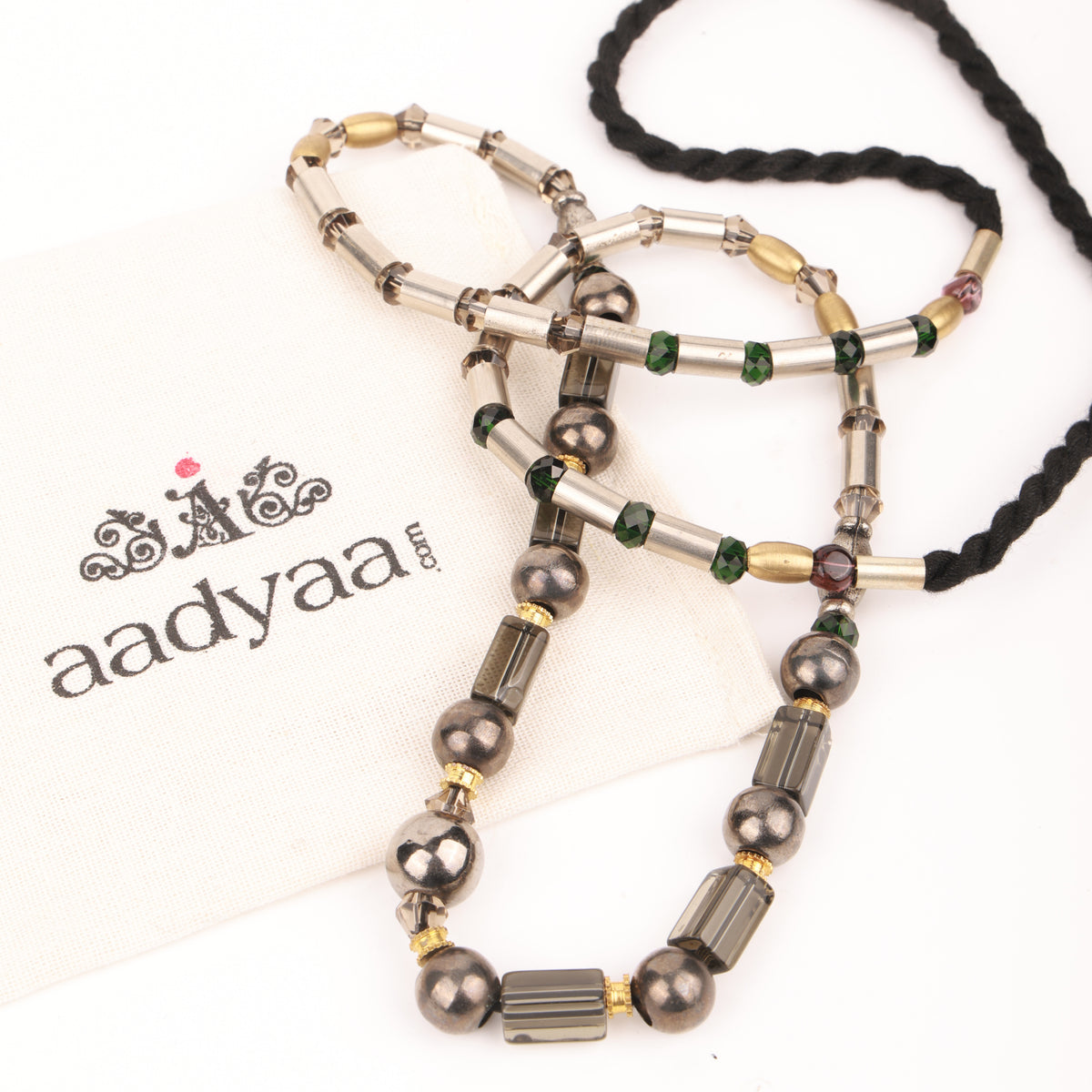 Glass Bead & Pipe Necklace