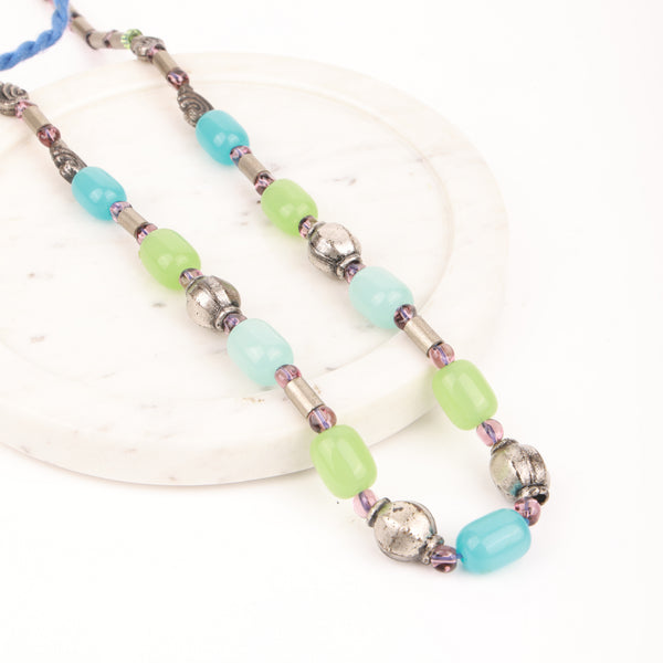 Glass Bead & Pipe Necklace