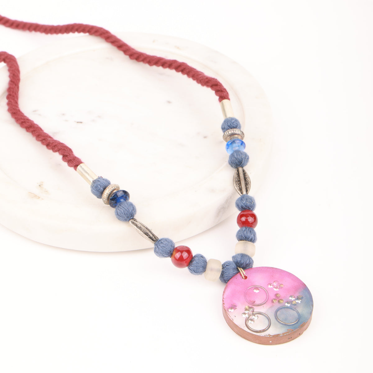 Glass Bead & Pipe Necklace