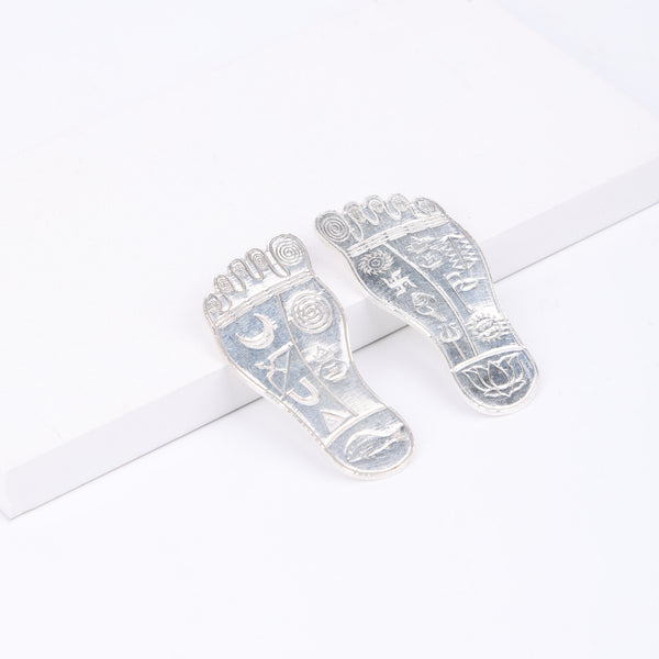 Engraved Silver Lakshmi Paul - Medium (Heavy) | 92.5 Silver