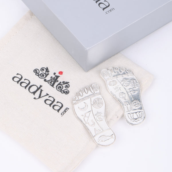 Engraved Silver Lakshmi Paul - Medium (Heavy) | 92.5 Silver