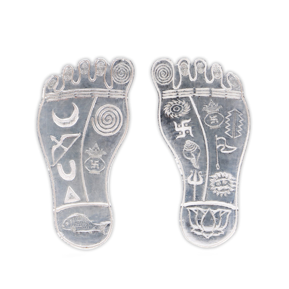 Engraved Silver Lakshmi Paul - Medium (Heavy) | 92.5 Silver