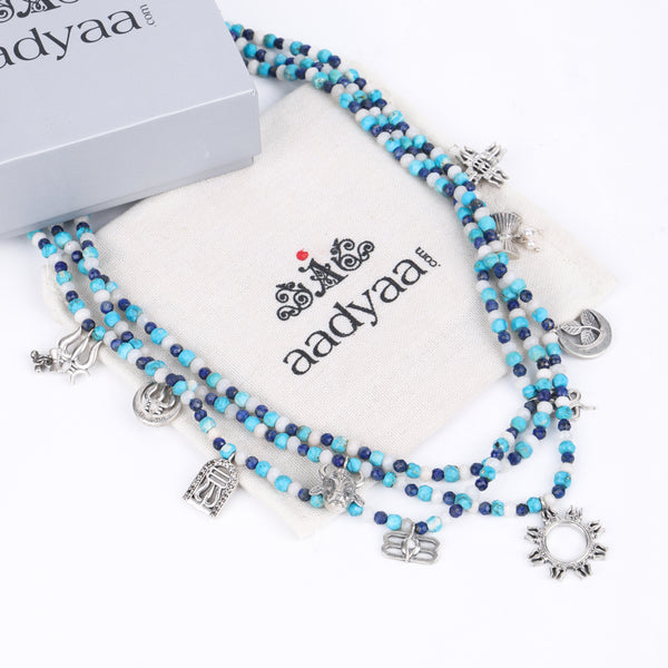 Silver Shiva Multi Charm Necklace (Made to Order)
