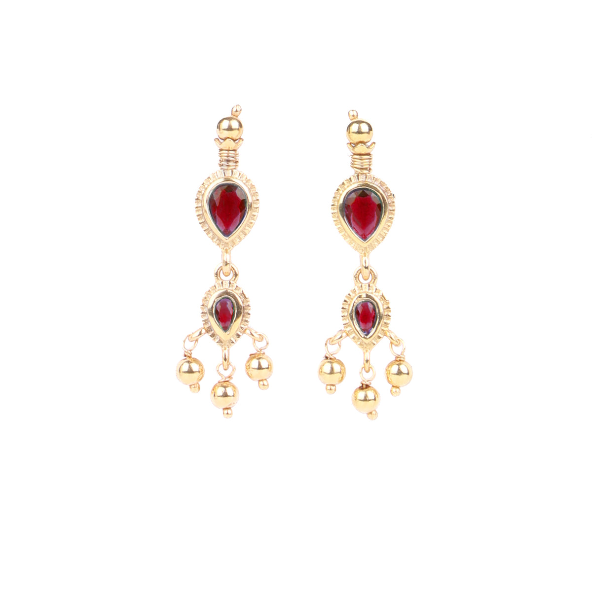 Pink CZ Tanmani Set with Sarmanee | 22K Gold-Plated