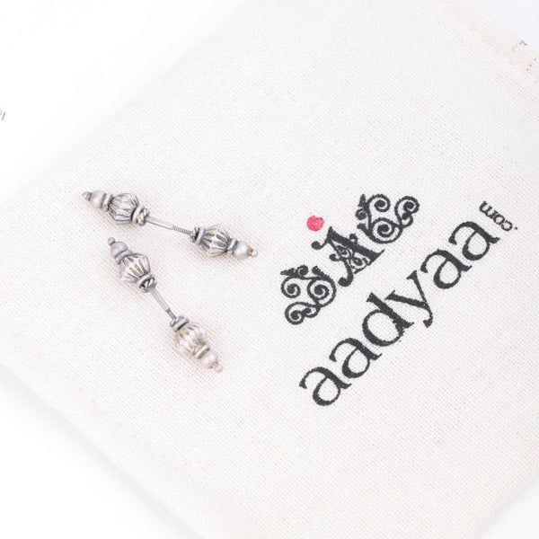 Oxidised Silver Diamond Bugadi - Pierced