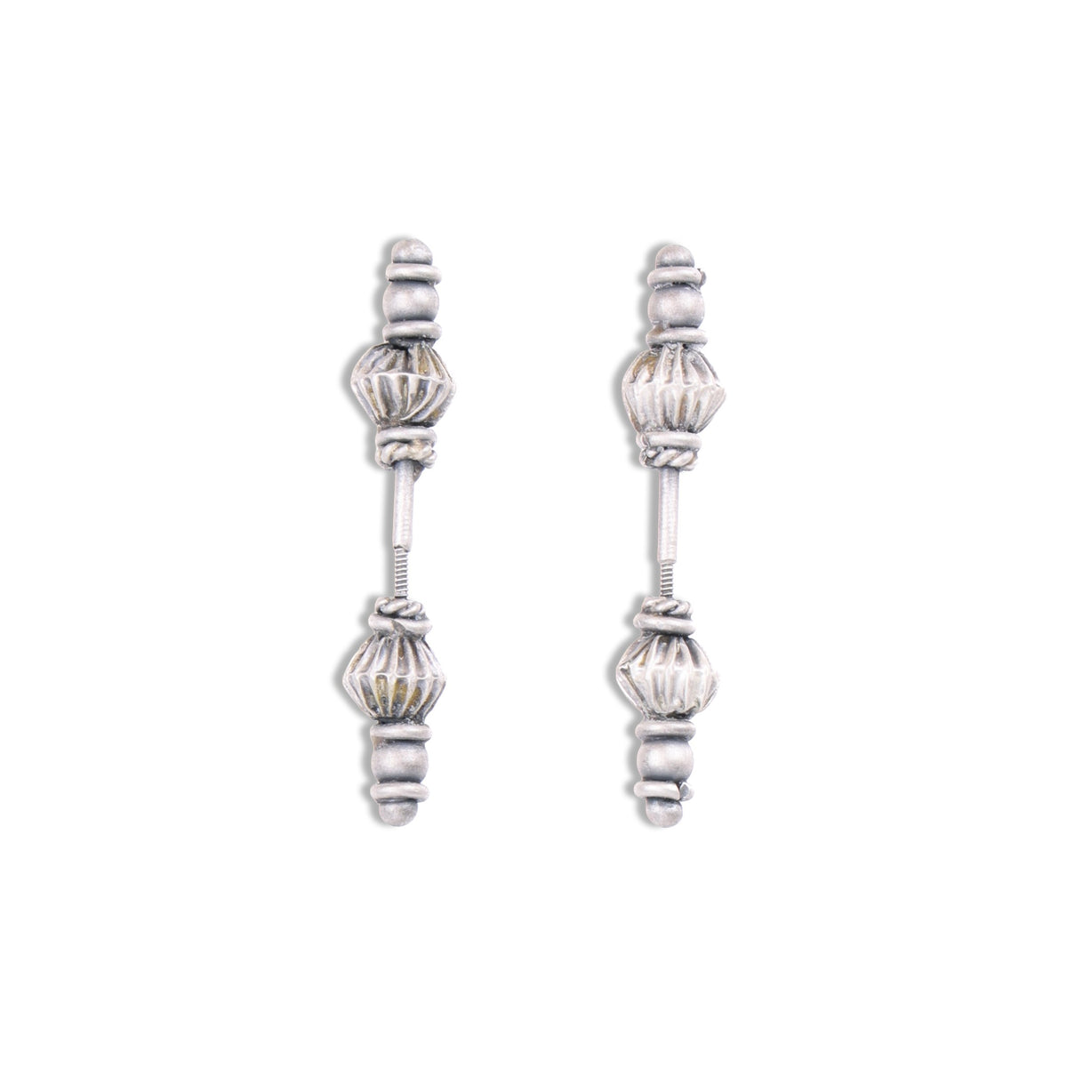 Oxidised Silver Diamond Bugadi - Pierced