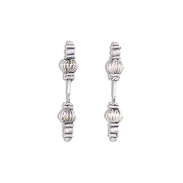 Oxidised Silver Diamond Bugadi - Pierced