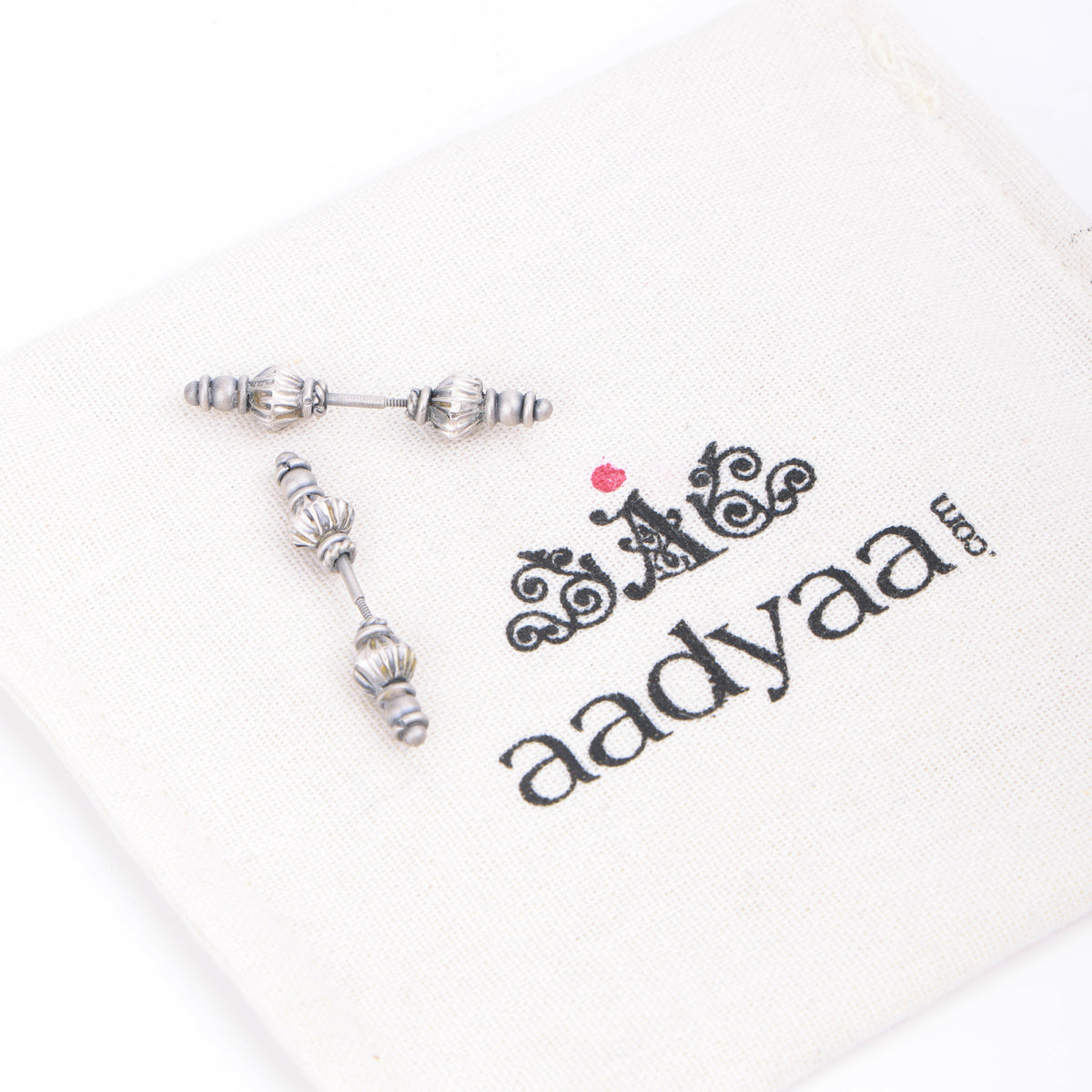 Oxidised Silver Diamond Bugadi - Pierced