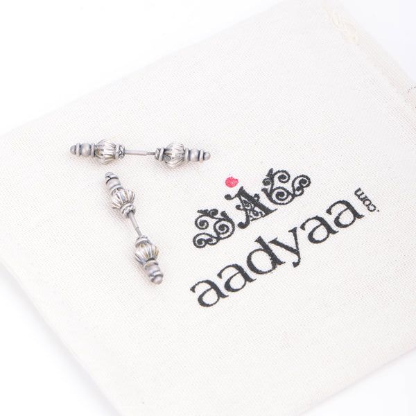 Oxidised Silver Diamond Bugadi - Pierced