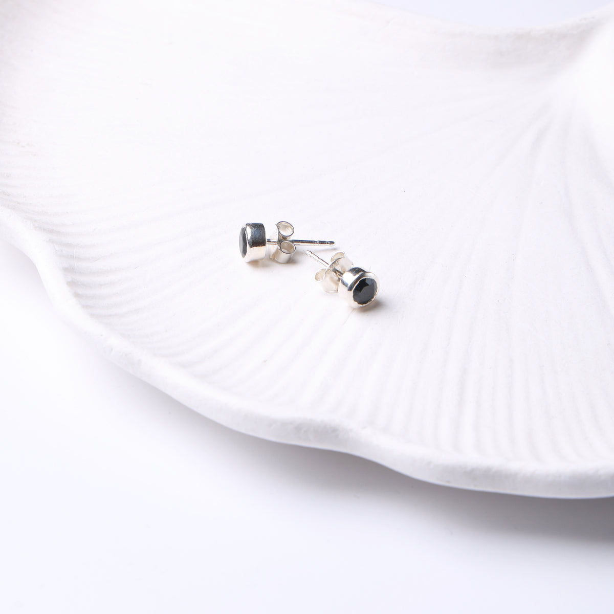 Silver Black CZ Studs
