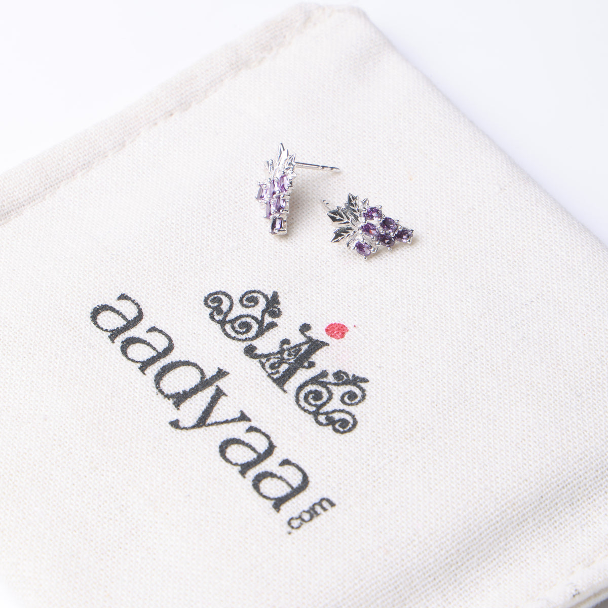 Silver CZ Grape Earrings