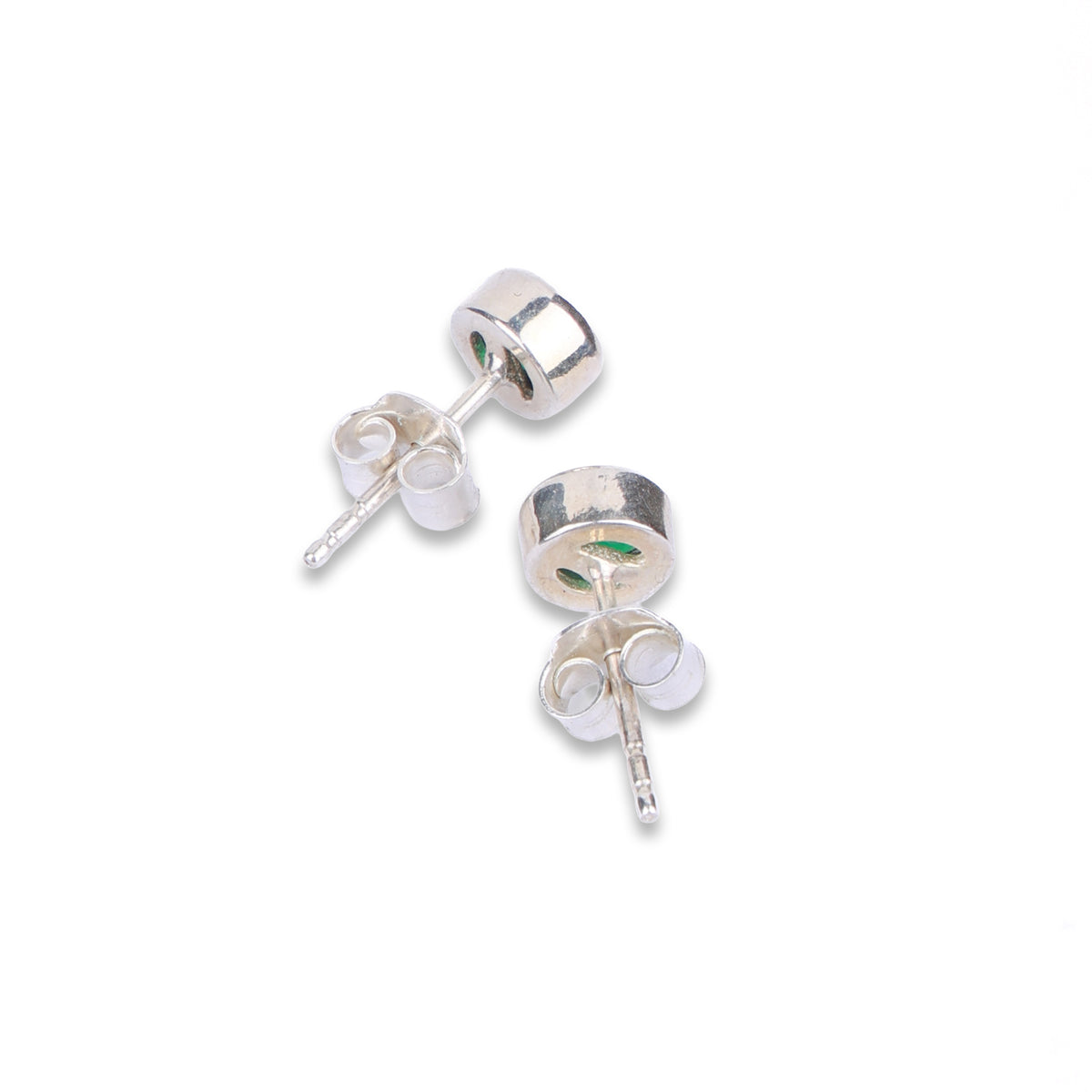Silver Green CZ Studs