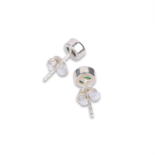 Silver Green CZ Studs