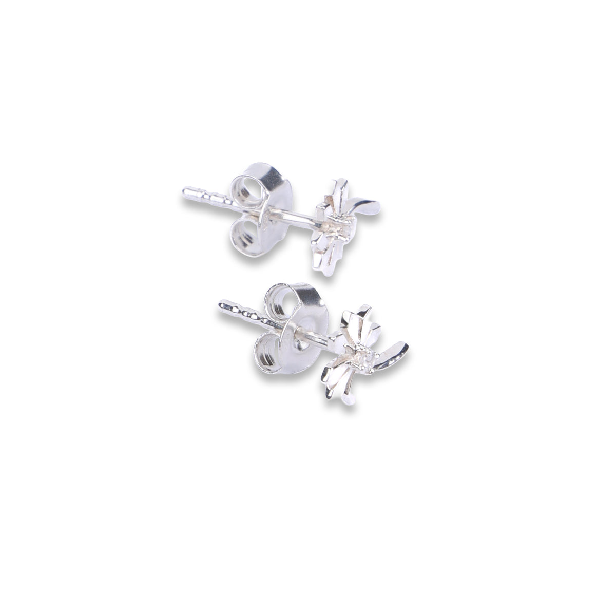 Silver CZ Blossom Stud Earrings
