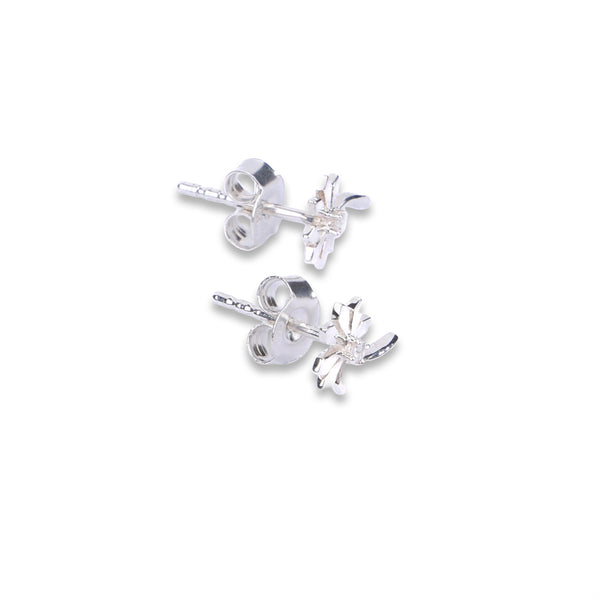 Silver CZ Blossom Stud Earrings